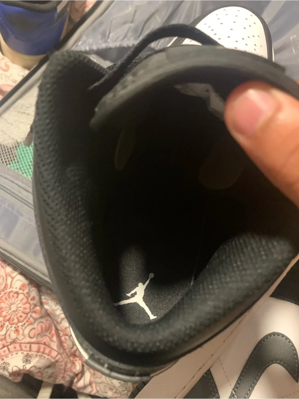 Jordan Men's Black and White High-Top Sneakers